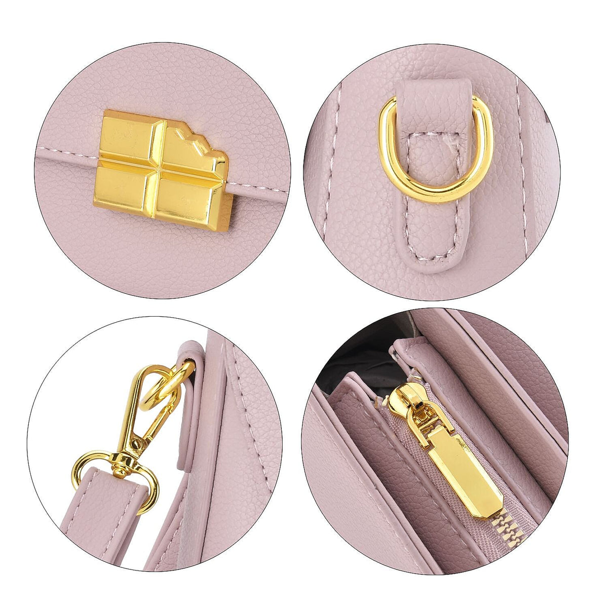 Closeout deal Top Handle Crossbody Bag with Detachable &amp; Adjustable Strap - Pink 7546362 5