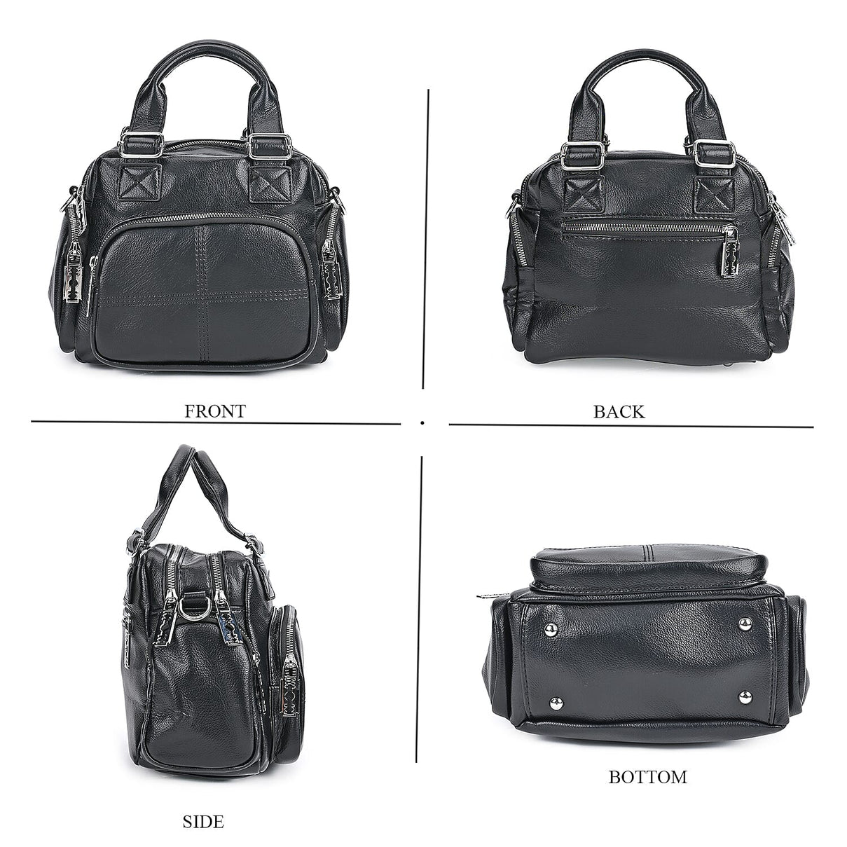 Solid Multi Pocket Crossbody Bag (Size 27x15x19 cm) - Black 7844103 3