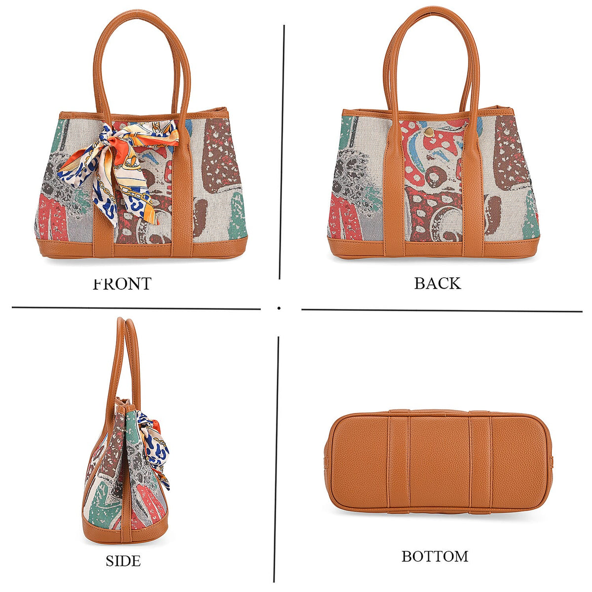 PU Patterned Crossbody Bag (Size 30x21x13 cm) - Blue &amp; Beige V32646593 5