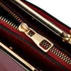 PU Patterned Crossbody Bag (Size 31x13x21 cm) - Burgundy & Black
