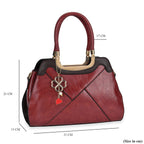 PU Patterned Crossbody Bag (Size 31x13x21 cm) - Burgundy & Black