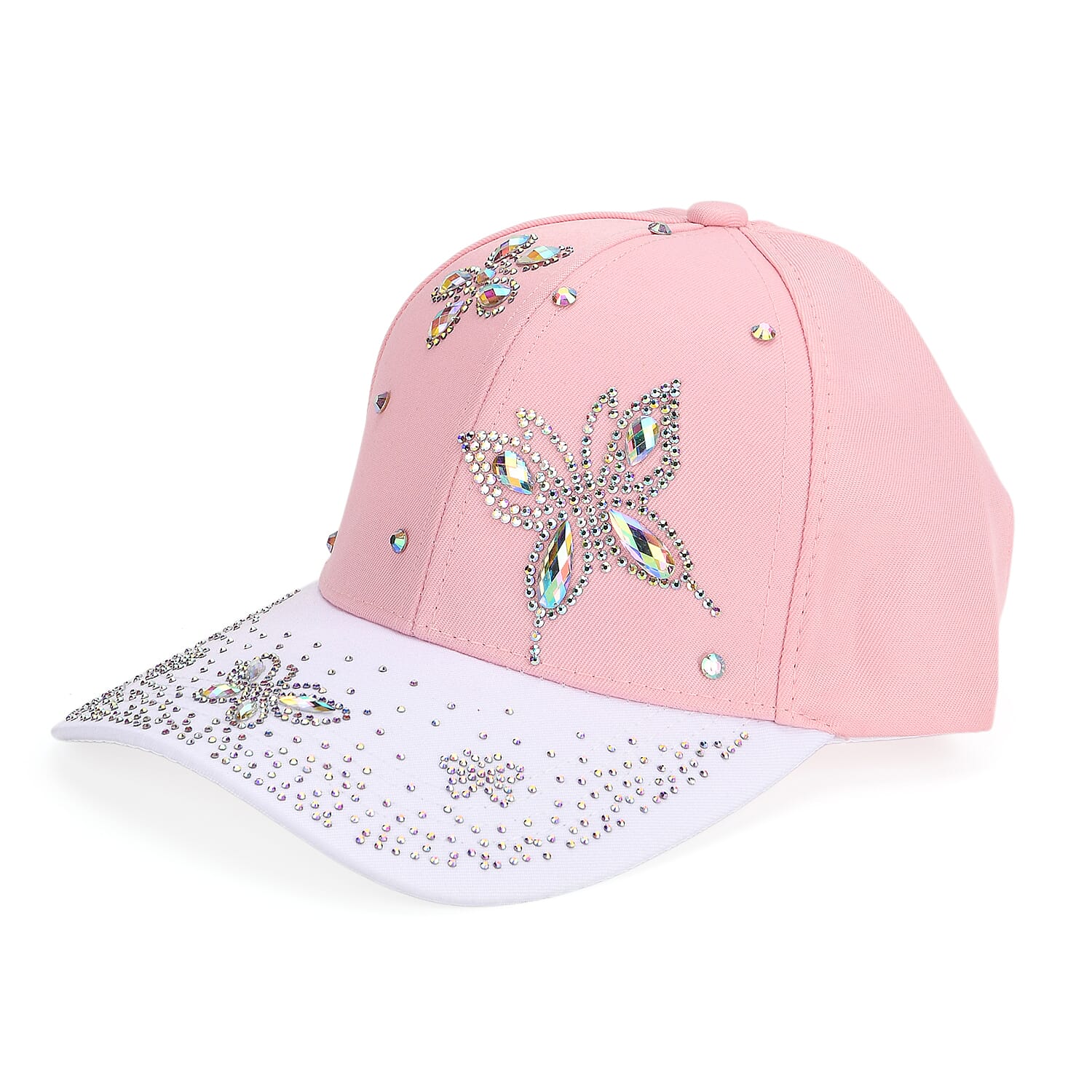 Butterfly Design Baseball Cap (57 Cm) - Pink &amp; White 8223015 0
