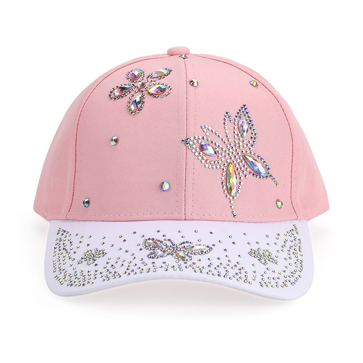 Butterfly Design Baseball Cap (57 Cm) - Pink &amp; White 8223015 7