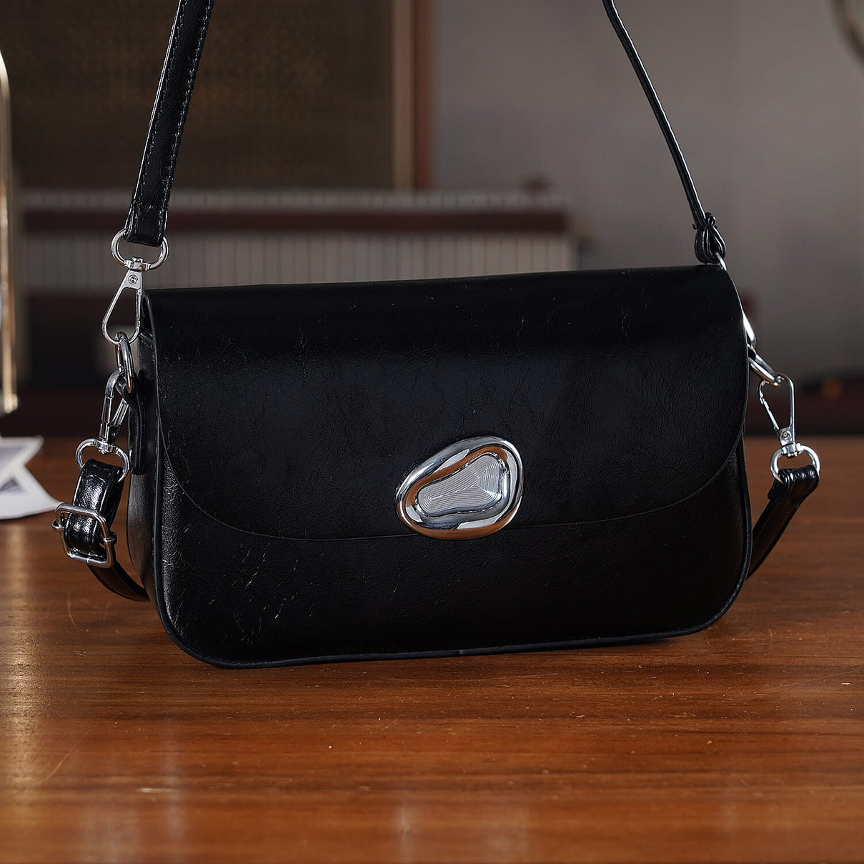 Sling Shoulder Bag with Adjustable Strap - Black V32513542 2