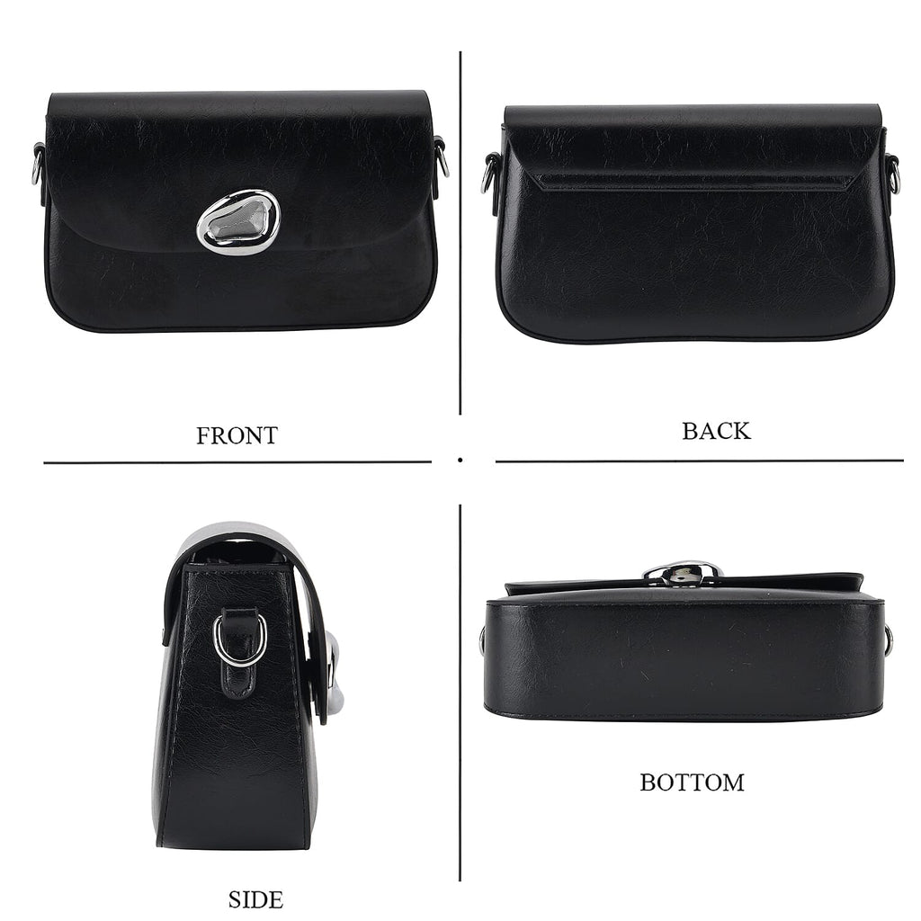 Sling Shoulder Bag with Adjustable Strap - Black