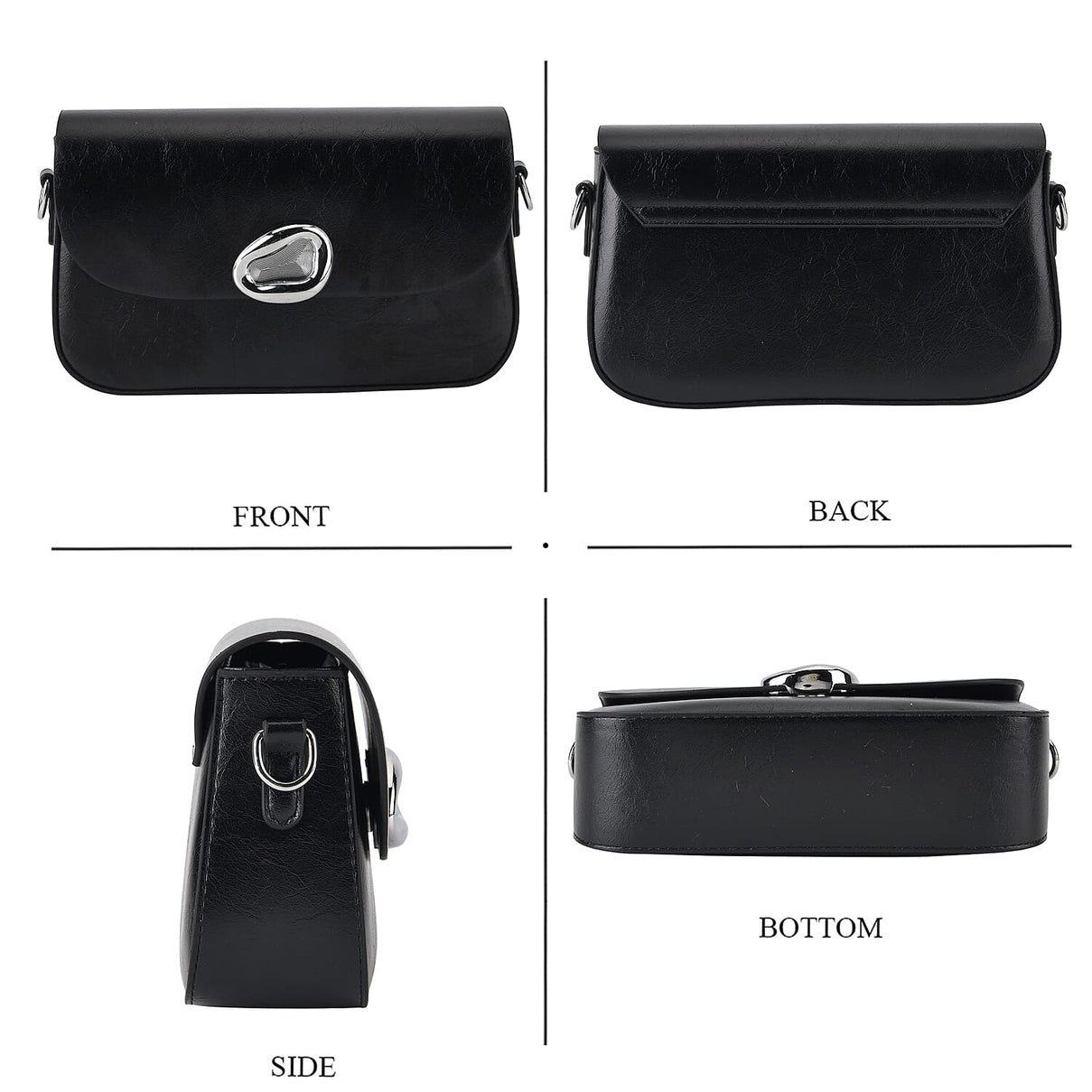 Sling Shoulder Bag with Adjustable Strap - Black V32513542 5