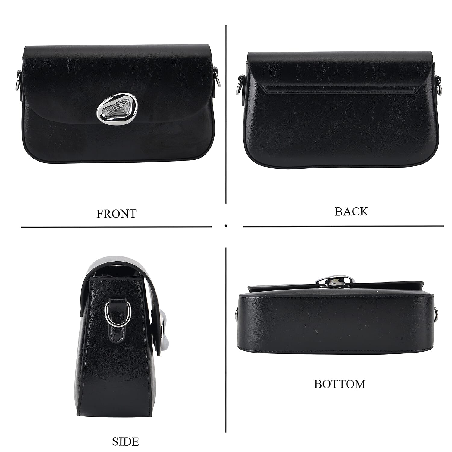 Sling Shoulder Bag with Adjustable Strap - Black V32513542 5