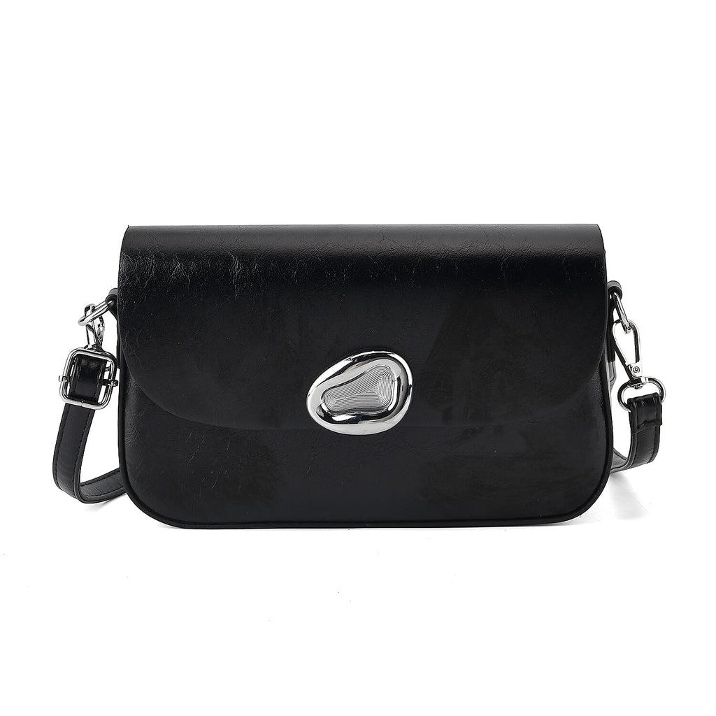 Sling Shoulder Bag with Adjustable Strap - Black