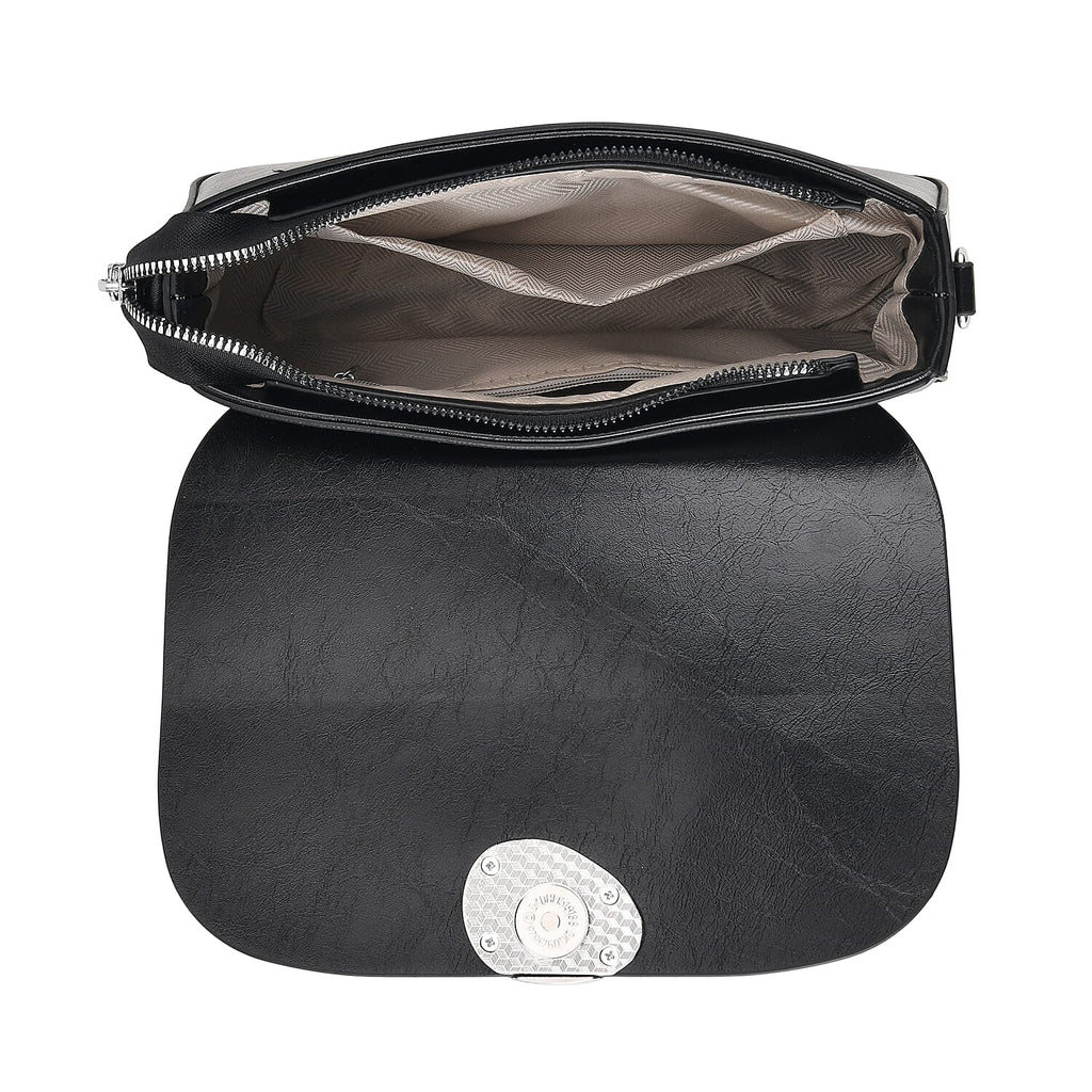 Sling Shoulder Bag with Adjustable Strap - Black