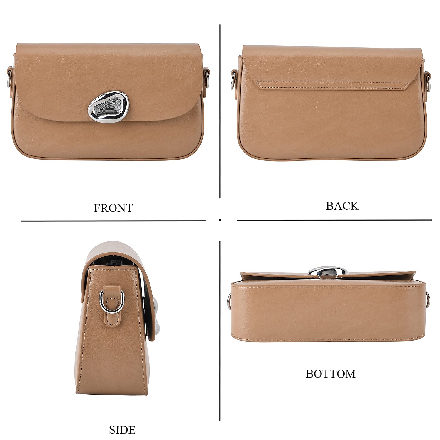 Sling Shoulder Bag with Adjustable Strap - Tan V32514180 5