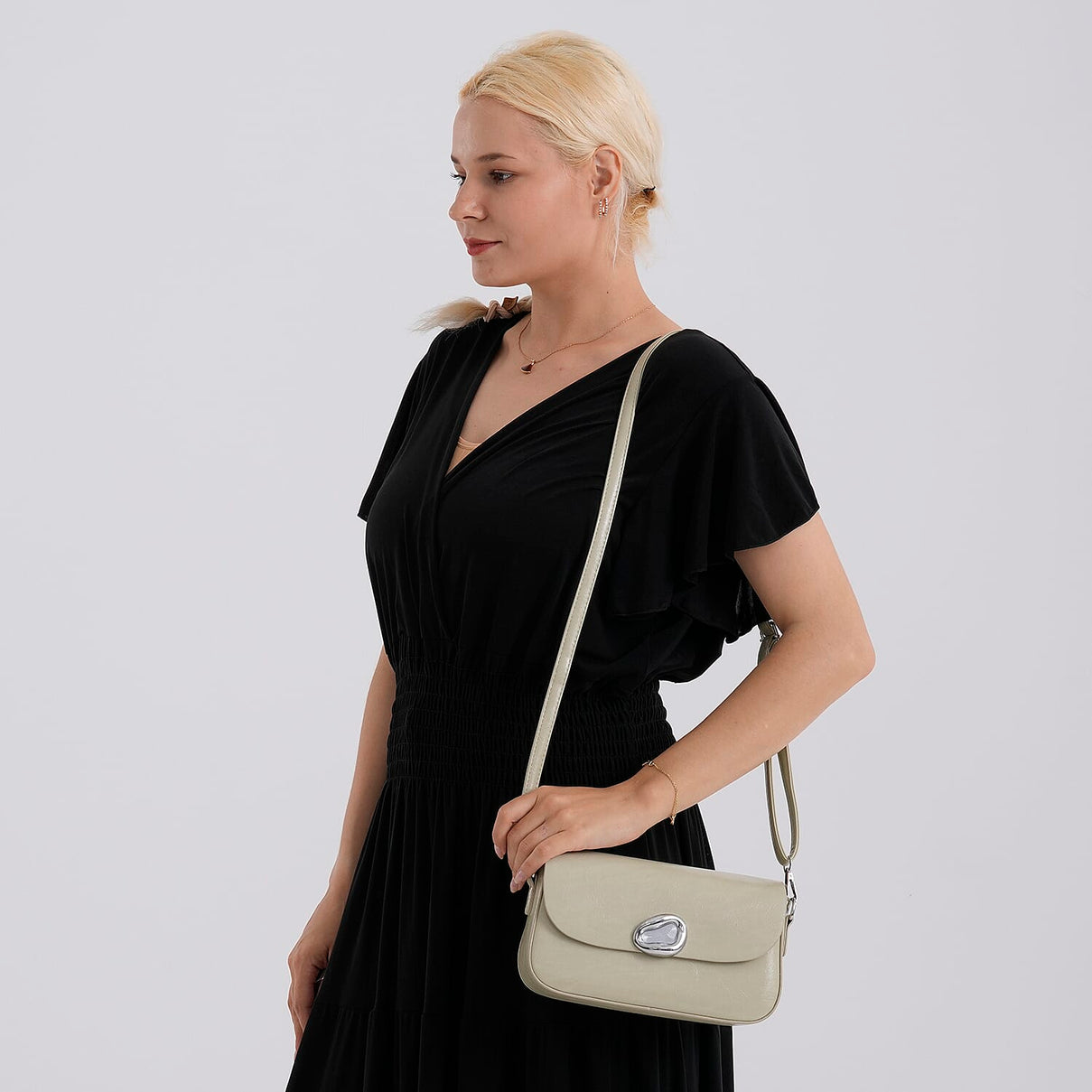 Sling Shoulder Bag with Adjustable Strap - Light Green V32492439 3