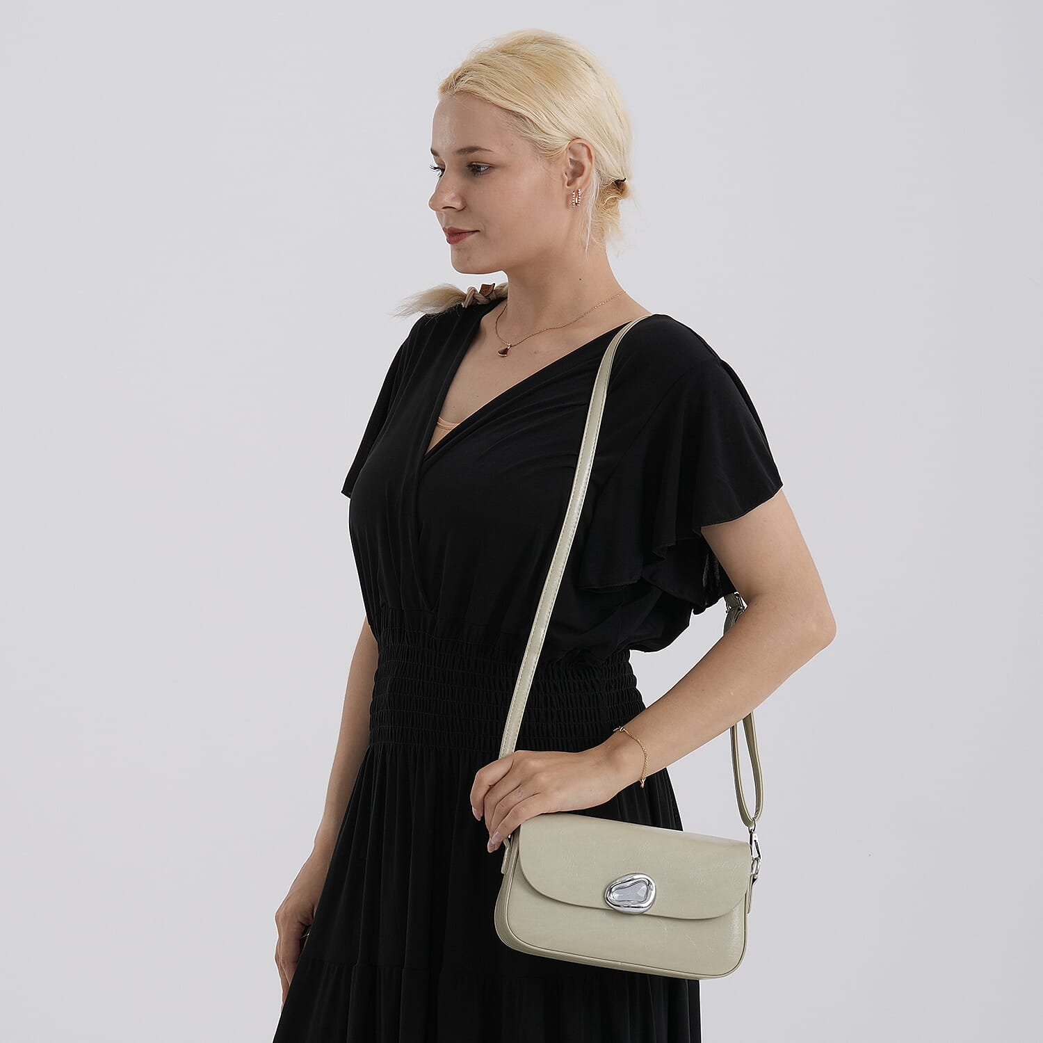 Sling Shoulder Bag with Adjustable Strap - Light Green V32492439 3