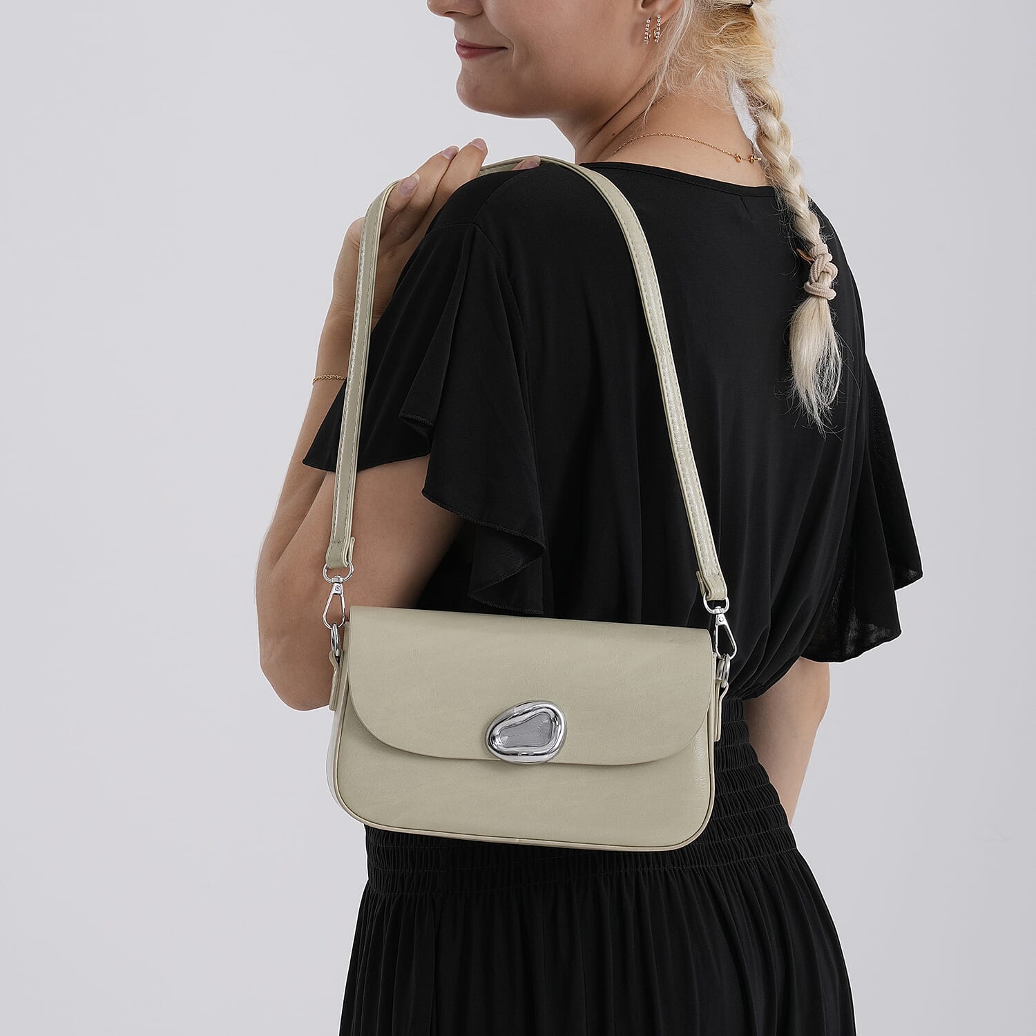 Sling Shoulder Bag with Adjustable Strap - Light Green V32492439 4