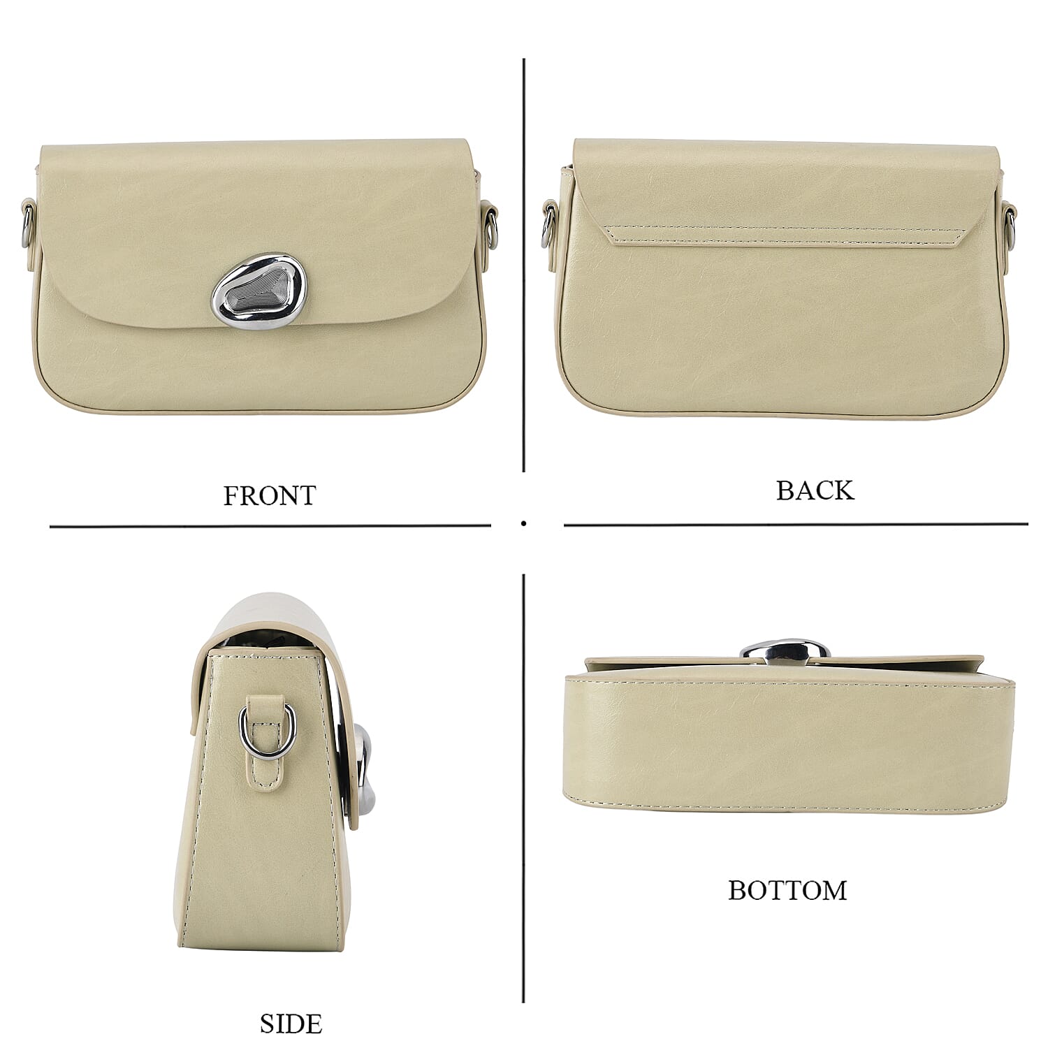 Sling Shoulder Bag with Adjustable Strap - Light Green V32492439 5