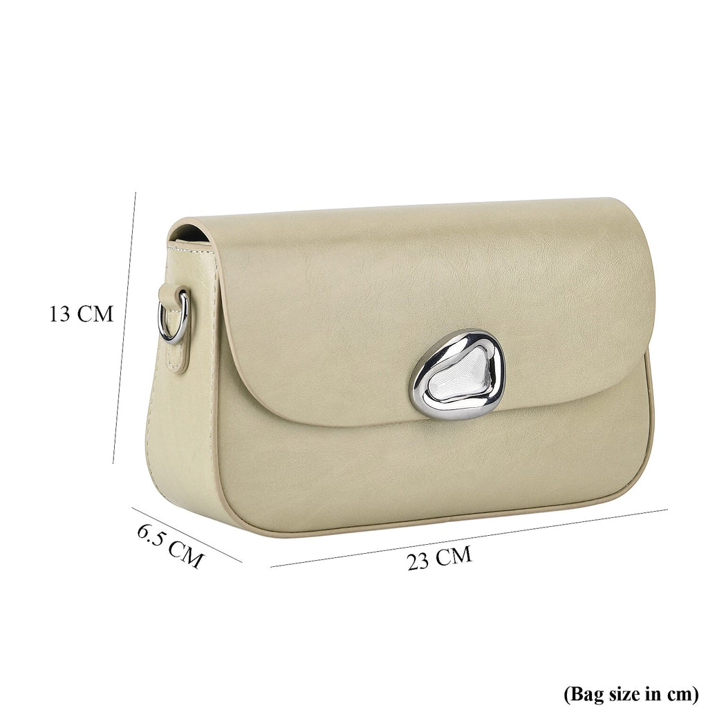 Sling Shoulder Bag with Adjustable Strap - Light Green