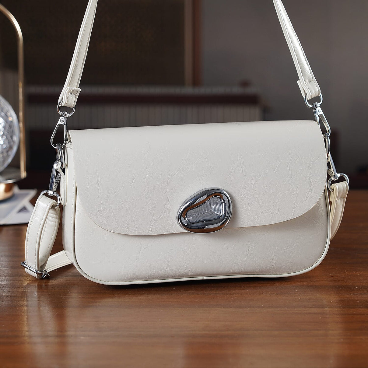Sling Shoulder Bag with Adjustable Strap - Cream 8445301 2