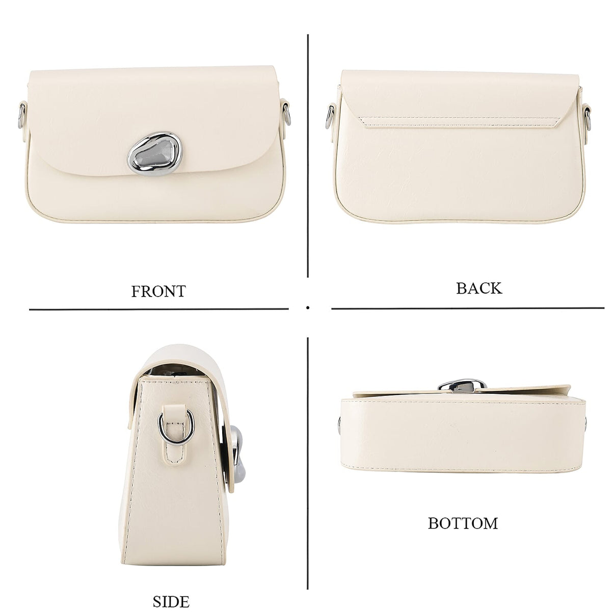 Sling Shoulder Bag with Adjustable Strap - Cream 8445301 5