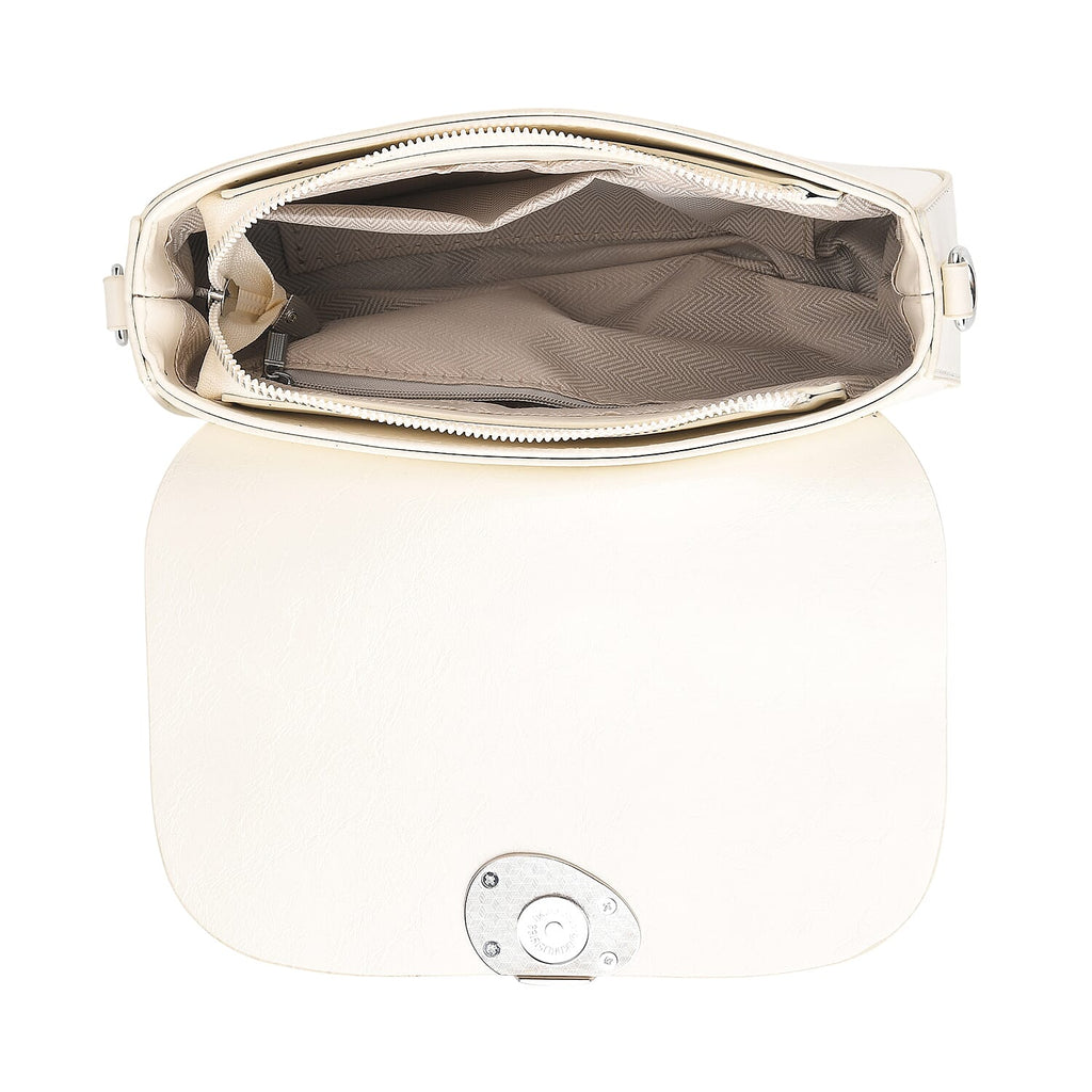 Sling Shoulder Bag with Adjustable Strap - Cream