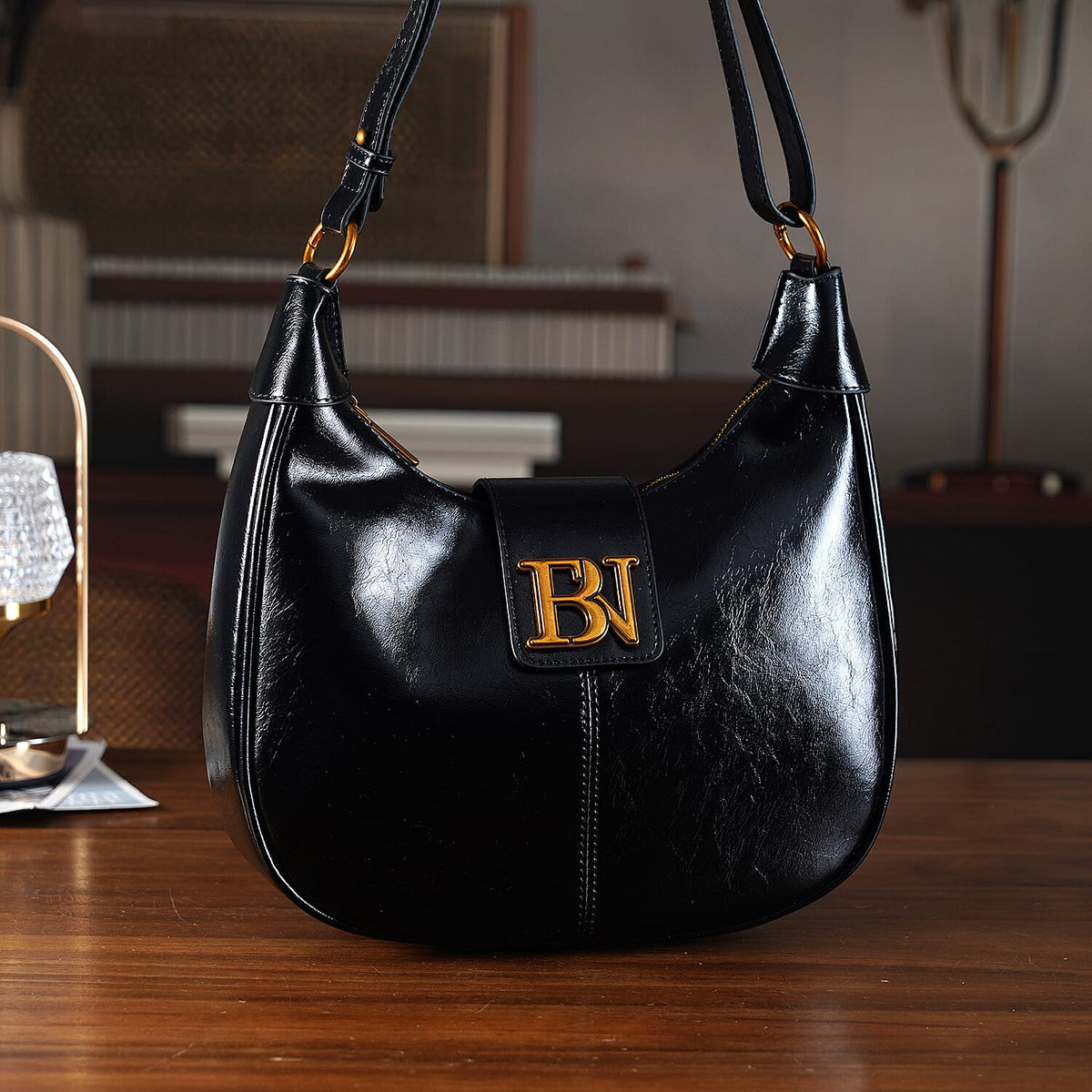 Closeout Deal - Designer Inspired -  Hobo Shoulder Bag - Black V32527013 2