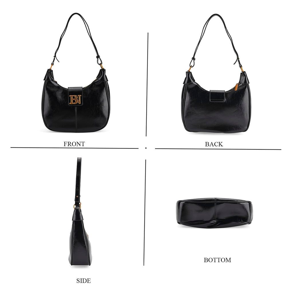 Closeout Deal - Designer Inspired -  Hobo Shoulder Bag - Black