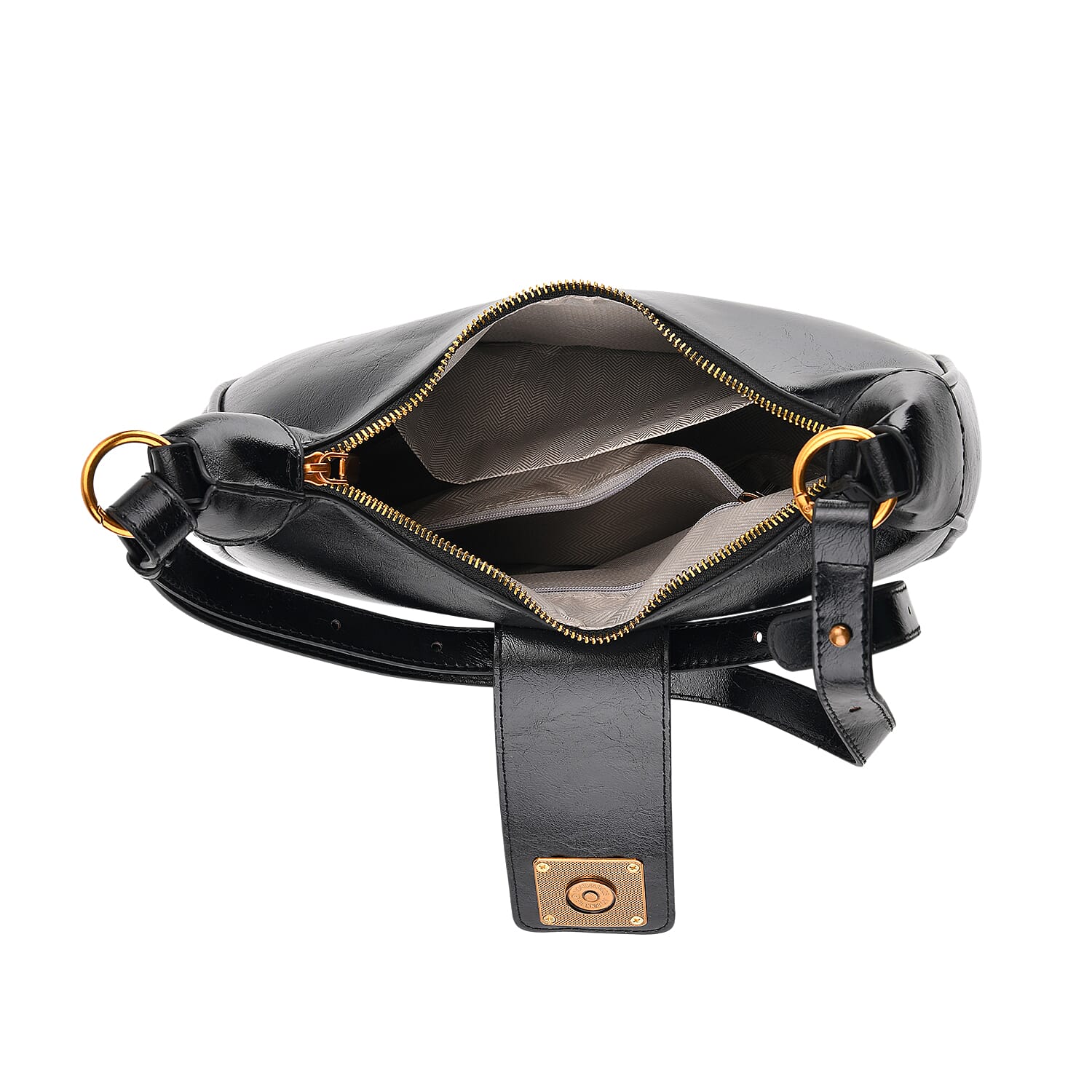 Closeout Deal - Designer Inspired -  Hobo Shoulder Bag - Black V32527013 6