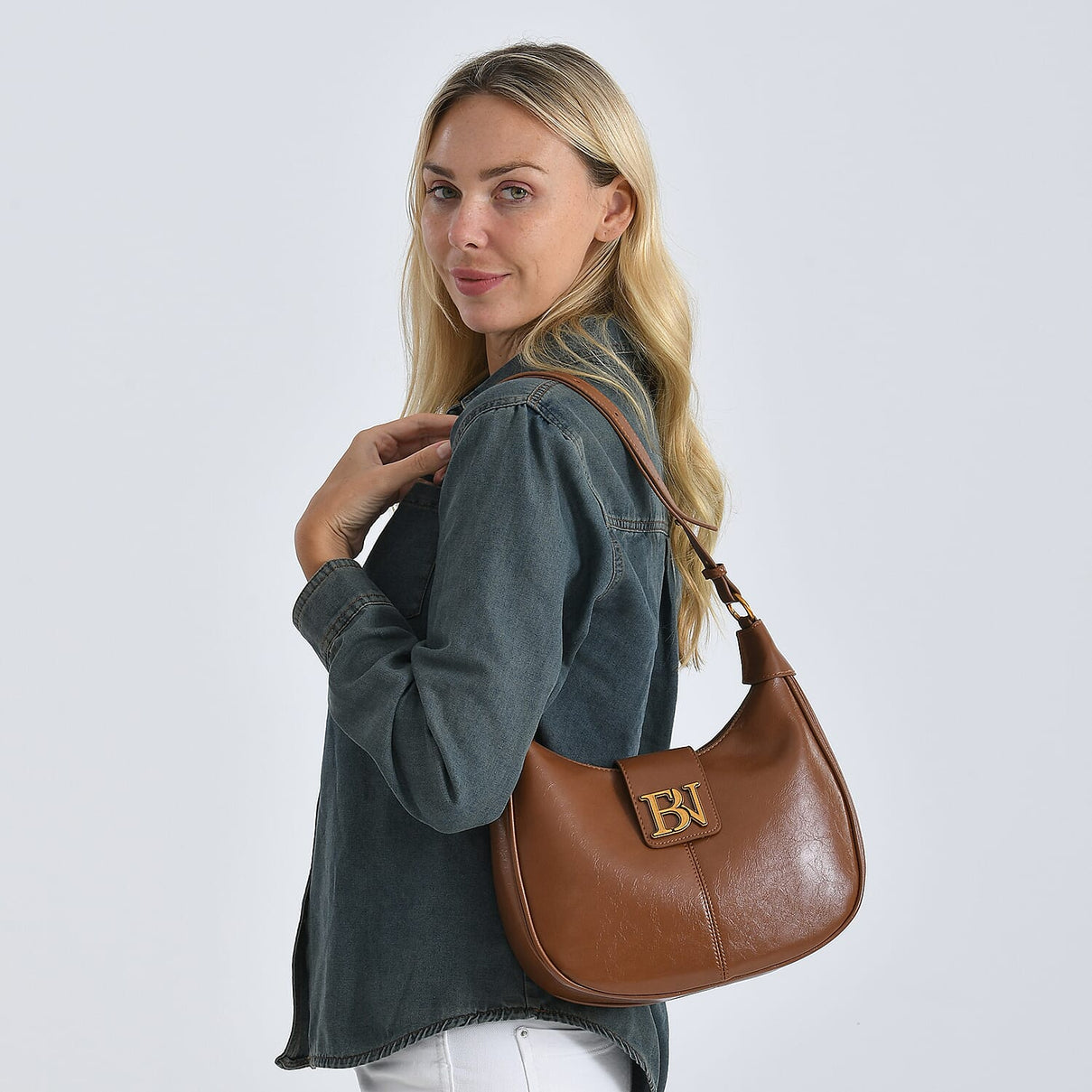 Closeout Deal - Designer Inspired - Hobo Shoulder Bag - Tan 8223729 3