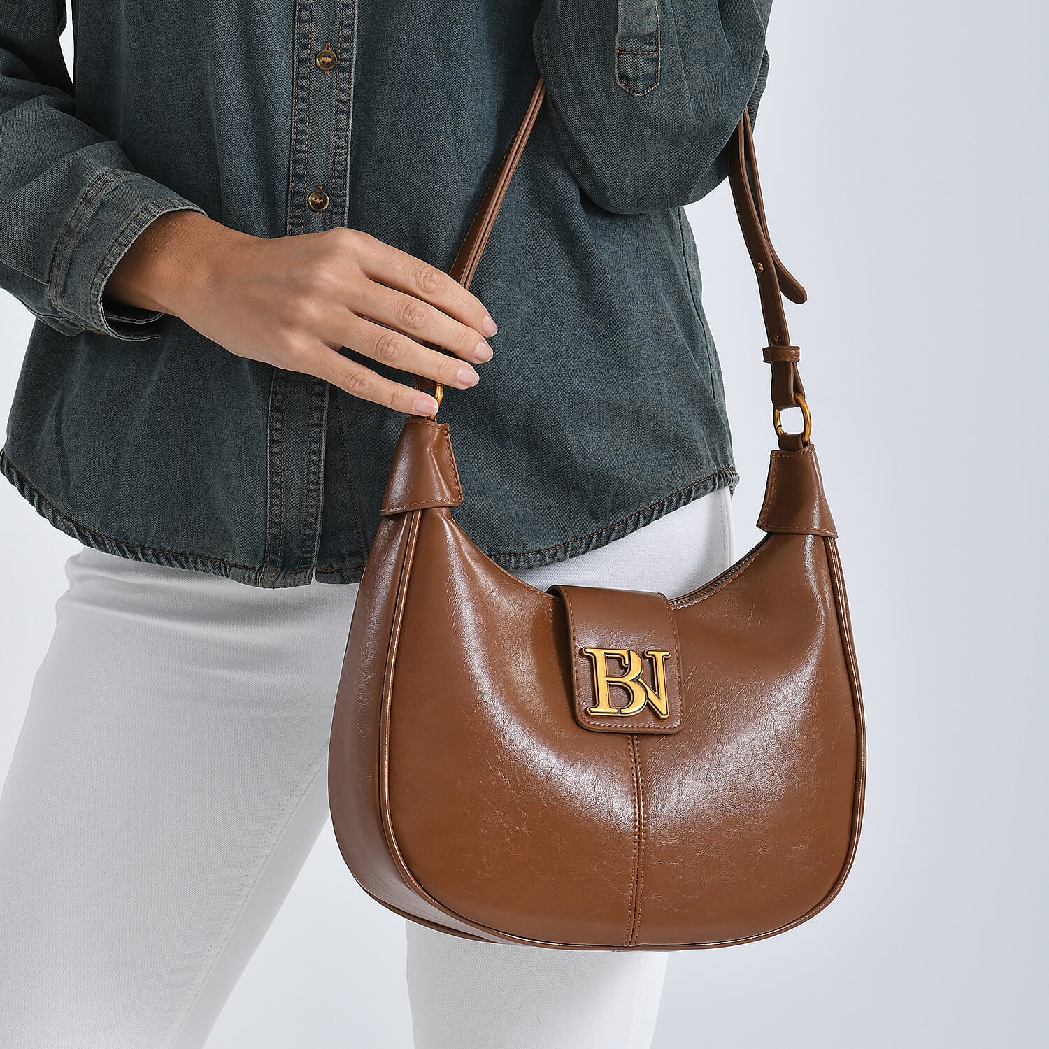 Closeout Deal - Designer Inspired - Hobo Shoulder Bag - Tan 8223729 4