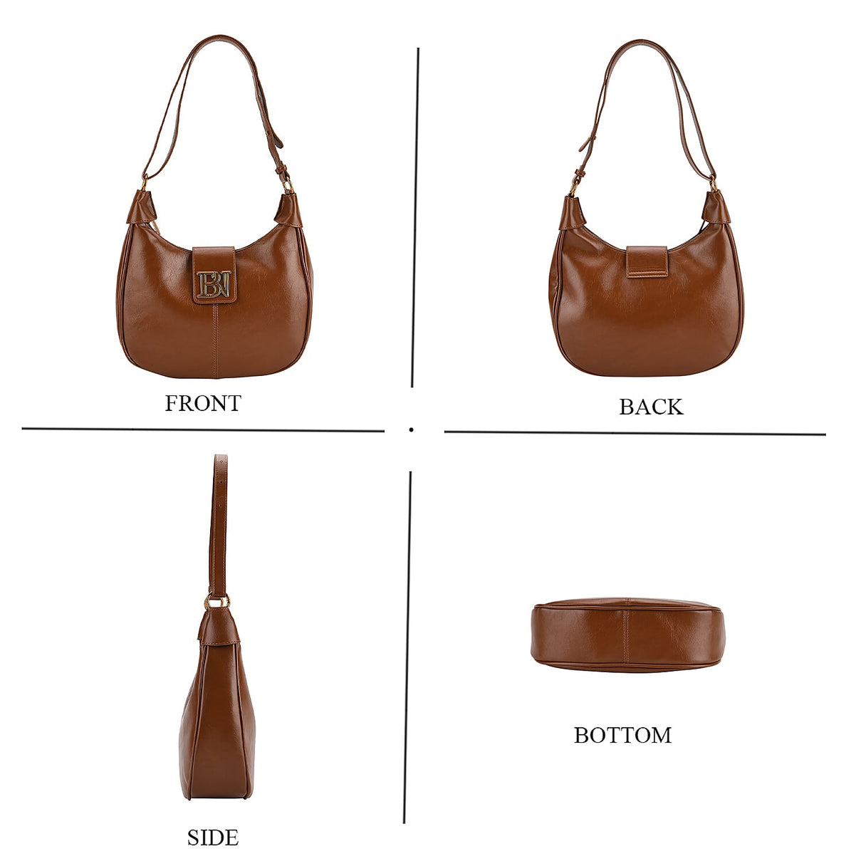 Closeout Deal - Designer Inspired - Hobo Shoulder Bag - Tan 8223729 5
