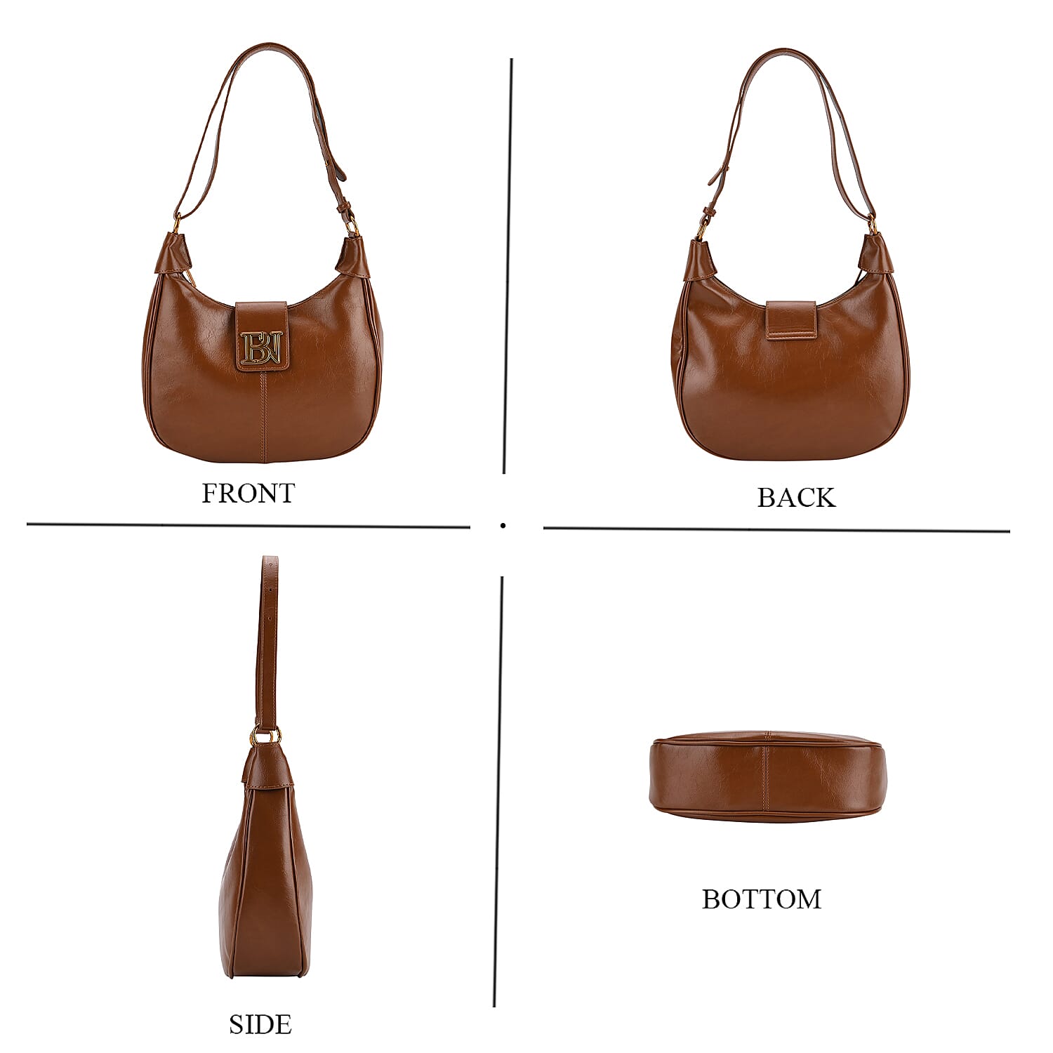 Closeout Deal - Designer Inspired - Hobo Shoulder Bag - Tan 8223729 5