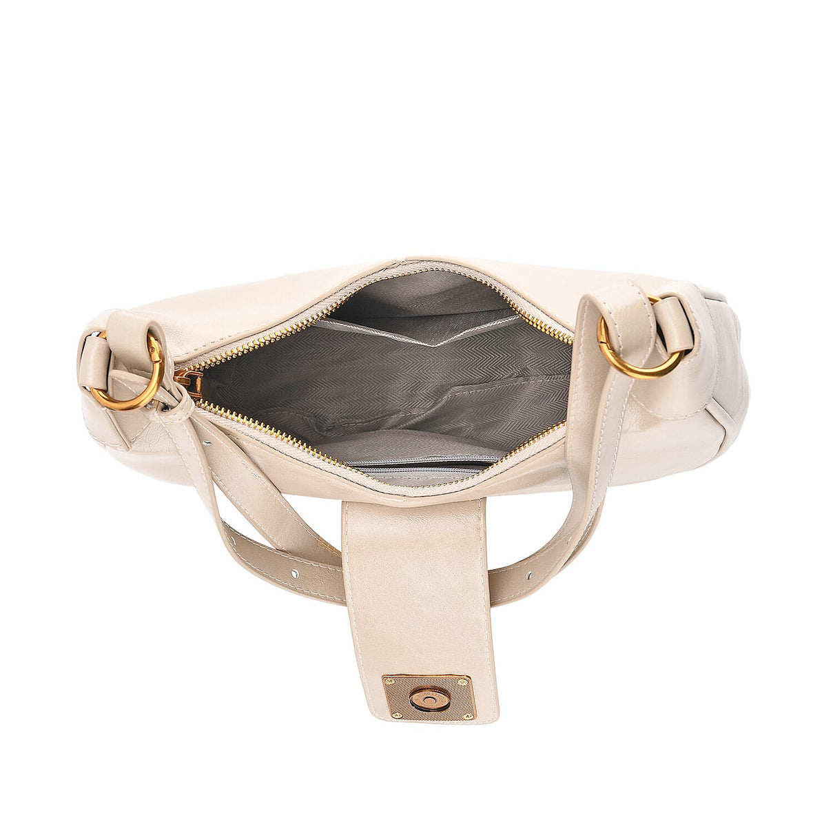 Closeout Deal - Designer Inspired -  Hobo Shoulder Bag - Cream V32536972 6