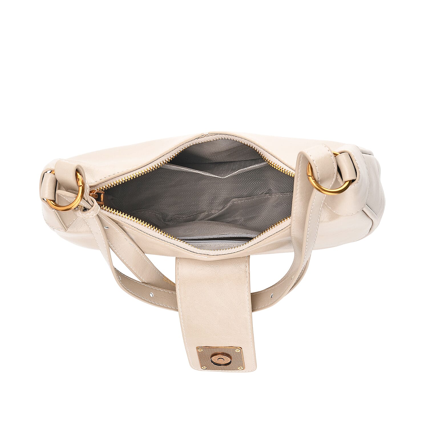 Closeout Deal - Designer Inspired -  Hobo Shoulder Bag - Cream V32536972 6