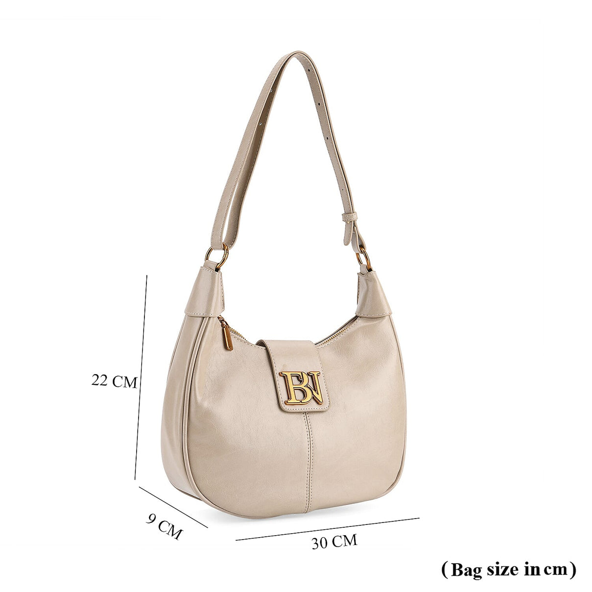 Closeout Deal - Designer Inspired -  Hobo Shoulder Bag - Cream V32536972 8