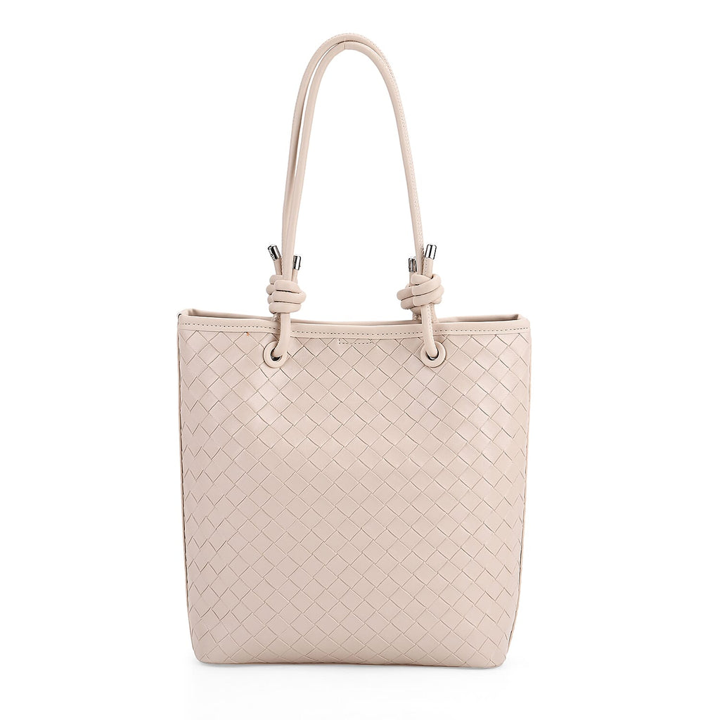 DESIGNER INSPIRED - Classic Structured Tote Bag - Beige