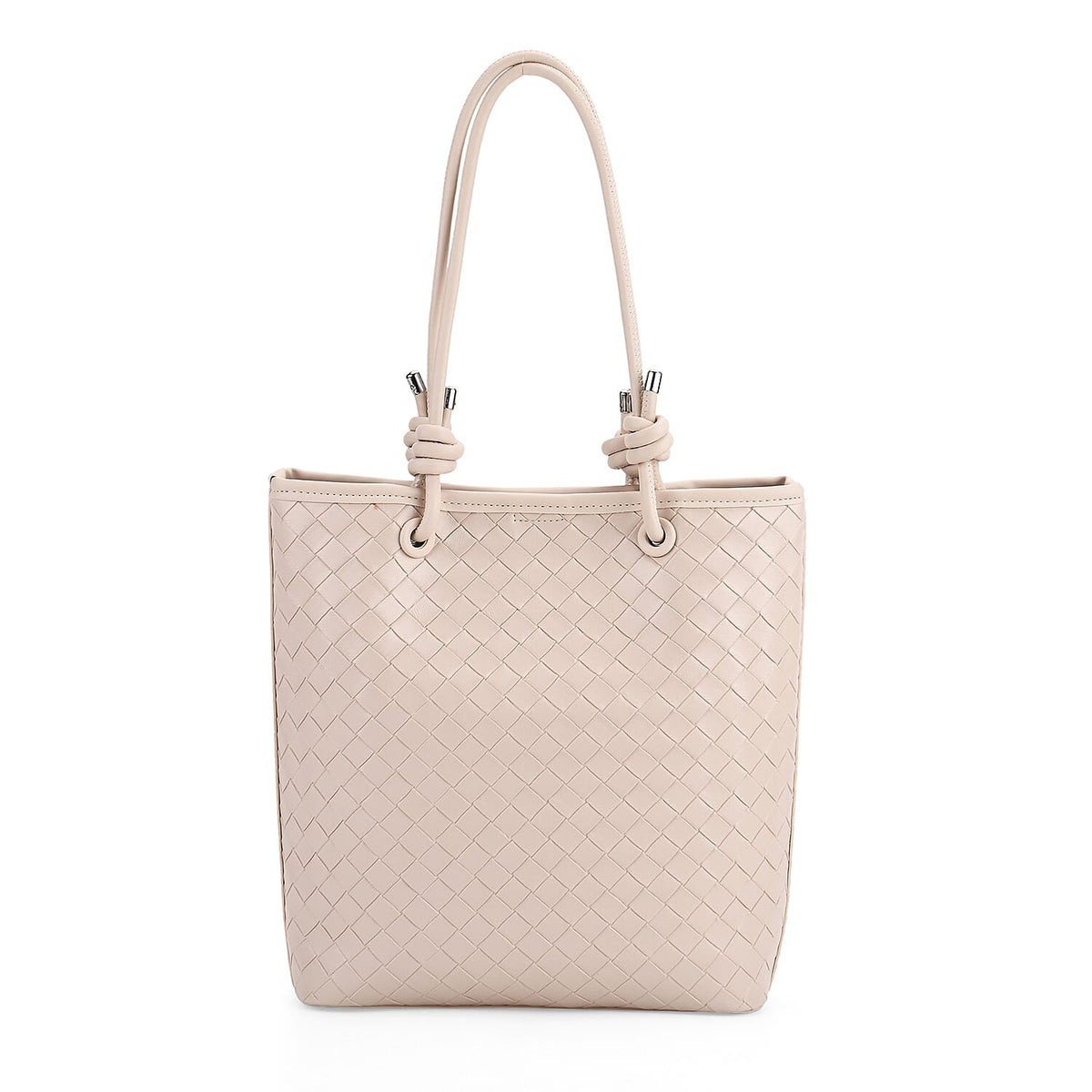 PU Patterned Tote Bag (Size 25x29x7 cm) - Beige &amp; Beige V32578797 0