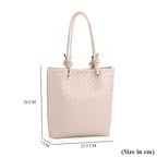 DESIGNER INSPIRED - Classic Structured Tote Bag - Beige
