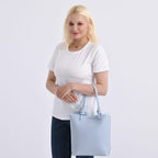 DESIGNER INSPIRED - - Classic Structured Tote Bag - Blue