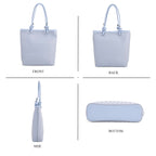 DESIGNER INSPIRED - - Classic Structured Tote Bag - Blue
