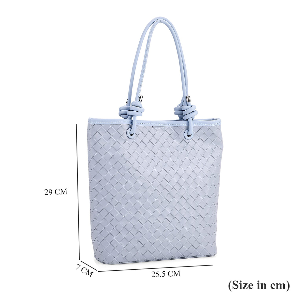 PU Patterned Tote Bag (Size 25x29x7 cm) - Blue &amp; Beige V32577347 7