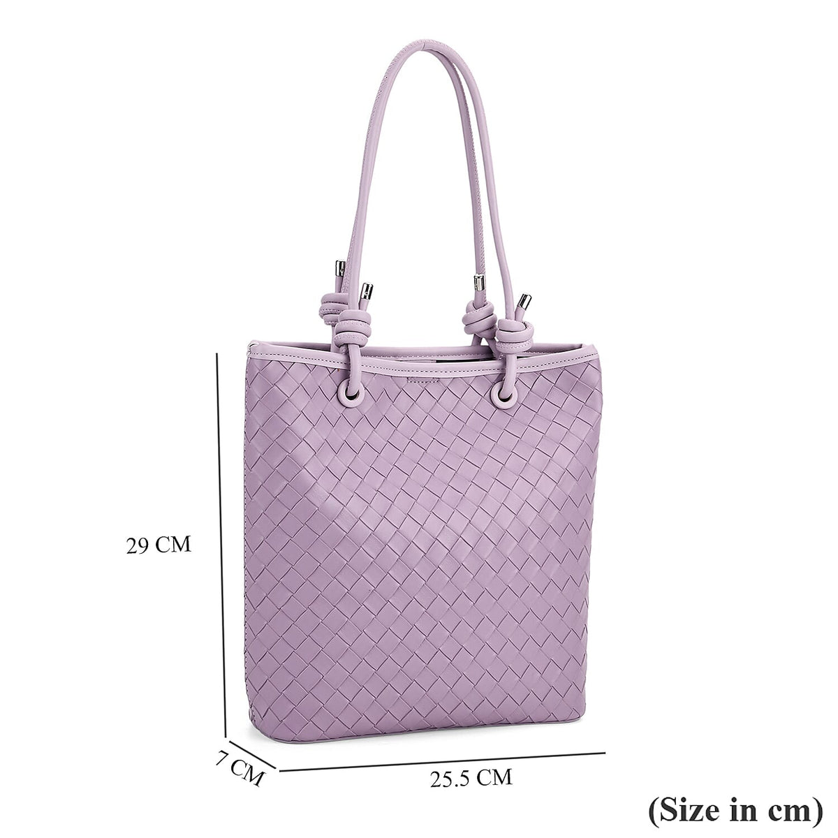 PU Patterned Tote Bag (Size 25x29x7 cm) - Purple &amp; Beige V32637674 7
