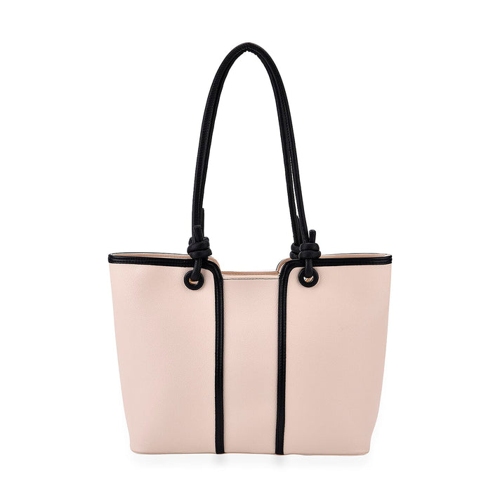 Elegant Two-Tone Tote Handbag for Everyday Use - Black &amp; White 8043266 1