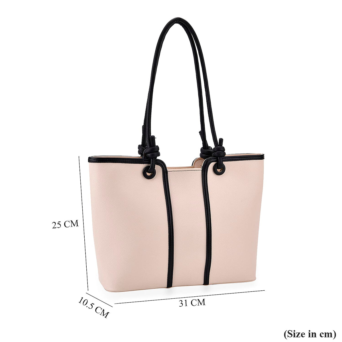 Elegant Two-Tone Tote Handbag for Everyday Use - Black &amp; White 8043266 7
