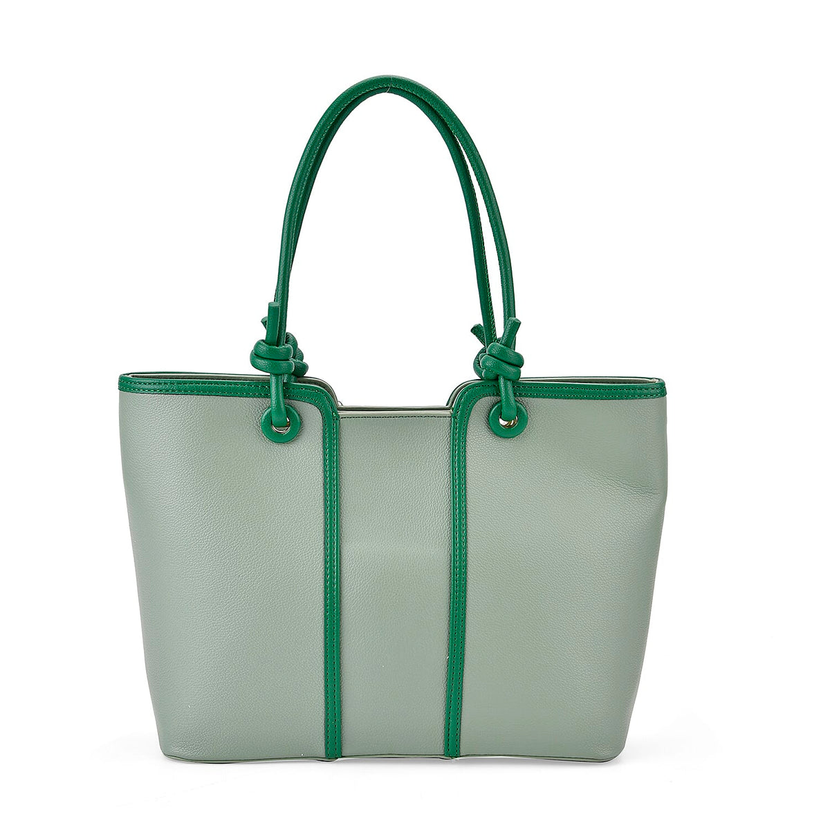 Elegant Two-Tone Tote Handbag for Everyday Use - Green &amp; Dark Green V32527760 0