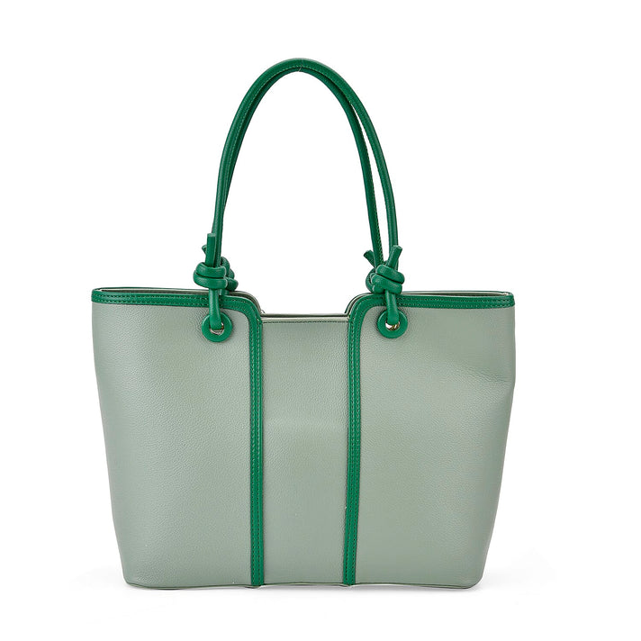Elegant Two-Tone Tote Handbag for Everyday Use - Brown 8043267 1