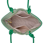 Elegant Two-Tone Tote Handbag for Everyday Use - Green & Dark Green