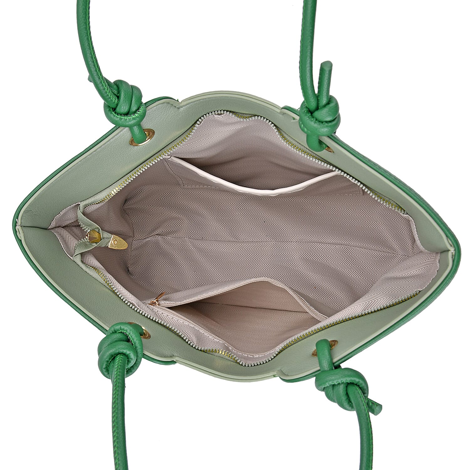 Elegant Two-Tone Tote Handbag for Everyday Use - Green &amp; Dark Green V32527760 5