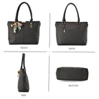 Designer Inspired Patterned Large Tote Bag - Grey