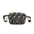Set of 2 Monogram Tote Bag with Small Matching Bag - Black & Off-White