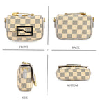 Set of 2 Monogram Tote Bag with Small Matching Bag - Grey & Yellow