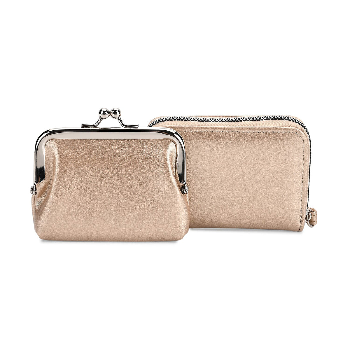 2-in-1 Wristlet Gold RFID Classic Kiss-Lock Wallet 8037095 0