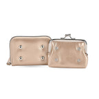 2-in-1 Wristlet Gold RFID Classic Kiss-Lock Wallet